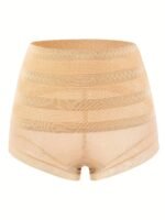 Striped Mesh High Waist Shaping Panties, Tummy Control Butt Lifting Panties, Women'S Underwear & Shapewear - Image 9