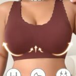 Plus Size Traceless Push Up And Anti-Sagging Wireless Bra Anti-Slip Bra Women Breast Holding Comfortable Breathable Top Truss Chest Pad Beauty Back Vest Women