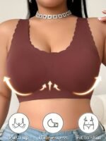 Plus Size Traceless Push Up And Anti-Sagging Wireless Bra Anti-Slip Bra Women Breast Holding Comfortable Breathable Top Truss Chest Pad Beauty Back Vest Women