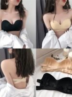 Two-Pack Thin One-Word Wrap Bra Sexy Gathering Invisible Anti-Slip Underwear Women'S Camisole - Image 5