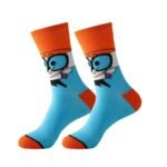 5/10Pairs Men'S Knitted Fun Pattern Crew Socks, Comfy & Breathable Elastic Socks, For Gifts, Parties And Daily Wearing - Image 5