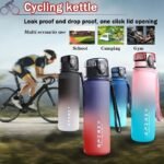 1Pc Portable Leakproof Water Bottle With Time Marker And Carrying Strap - Image 6