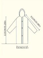 Windproof High Quality Eva Thickened Full-Body Adult Rain Jacket - Hooded Sporty Raincoat With Button Front, Semi-Translucent Design & Elastic Cuffs For Outdoor Cycling, Hiking, Running - Lightweight & Portable, Outdoor Rain Protection | Fullbody Raincoat | Windproof Eva - Image 3