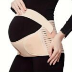 Adjustable & Breathable Maternity Belly Band - Postpartum Support For Pregnancy, Comfortable Knit Polyester, Black & White Design With Straps For Easy Wear, Maternity Belly Support|Practical Maternity Wear|Breathable Fabric - Image 5