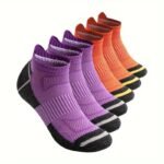 6Pcs Acefine Men'S Breathable Mesh Athletic Socks - Moisture-Wicking, Comfort Fit With Heel Tab & Bright Ear-Catching Colors, Polyester/Spandex Blend, Ideal For Running & Sports - Image 7