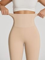 1Pc Women'S High-Waist Tummy Control Yoga Shorts - Black, Slimming & Butt Lifting, Non-Transparent, With Pulsator And Tummy Control, Comfortable Breathable Nylon/Spandex, Hand Washable - Ideal For Workouts And Daily Wear - Image 8