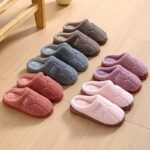 Cozy Winter Slippers For Home: Soft Fabric, Non-Slip Pvc Sole, And Warm Inner Lining