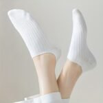1/5 Pairs No Show Solid Socks, Simple & Breathable Unisex Boat Socks, Women'S Stockings & Hosiery - Image 4