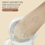 1 Pair Of Latex Insoles For Men & Women - Sweat Absorbent, Odor-Resistant, Shock-Absorbing & Thickened Design, Comfortable Faux Leather Material With Non-Slip Rubber Sole For All-Day Wea - Image 6