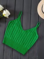 Valentine'S Day Knitted Cami Crop Top, Versatile Sleeveless Casual Top For Spring & Summer, Women'S Clothing - Image 3