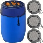 1Pc Rain Barrel Covers With Drawstring - Durable Polyester Mesh For Leaf & Debris Protection, Ideal For Gardens, Lawns & Outdoor Spaces Rain Barrel Mesh Cover Patio Set Covers For Outside Waterproof