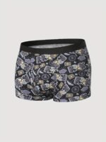 4Pcs Men'S Fashion Print Boxer Briefs Underwear Set Crotch Breathable Stretch Mid Waist Shorts Briefs Underwear - Image 6
