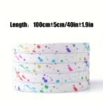 1 Pair Ink Splashing Lazy Free Tie Elastic Shoelaces, Elastic Multicolor Shoelaces With 4Pcs Metal Press Buckles - Image 2