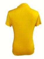 Chic Embroidered "Smile" Mock Neck T-Shirt For Women - Vibrant Orange, Short Sleeve, Slim Fit, Casual Spring/Summer Top, Machine Washable, Polyester & Spandex Blend - Image 10