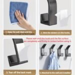 5Pcs Set No-Drill Wall Hooks - Versatile Sticky Hooks For Bedroom, Kitchen, Bathroom - Ideal For Clothes & Hats Storage - Image 9