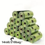 210-Count Leak-Proof Dog Waste Bags With Paw Print Design, 14 Rolls - Durable Plastic Poop Bags For Pet Cleanup & Outdoor Use - Image 3