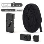 1 Pair Free-Tie Shoelaces Set, 2Pcs Elastic Shoelaces & 2Pcs Shoelaces Buckles For Sneakers Canvas Shoes, Street Style - Image 3