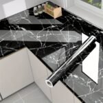 1 Roll Self-Adhesive Marble Texture Kitchen & Bathroom Wallpaper - Removable Peel & Stick Film With White/Gray/Black Marble Pattern, Glossy Finish, Easy Application For Countertops, Walls, Sinks, Shower Doors - Durable Surface Protector, Scratch &, Easy Clean, Peelable Film, Textured Surface, Seamless Matching, Suitable For Cabinets & Desks, Modern Marble Design - Image 30