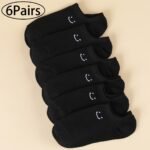 6 Pairs/10 Pairs Unisex Plain Color Casual Socks Breathable Low Top Sneakers Simple Joyful Face Design Soft Moisture Wicking Comfortable For Daily Wear, Home Workouts & Office Minimalist Style All Season & Festive Occasions - Image 9