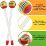 2Pcs Rainbow Ball Drum Mallets - Colorful Percussion Sticks For Music Enthusiasts (Drum Not Included) - Image 6
