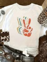 Graphic Print T-Shirt, Casual Short Sleeve Crew Neck Top For Spring & Summer, Women'S Clothing - Image 6