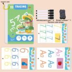 Reusable Magic Practice Copybook Set For Kids - Numerical & Alphabet Writing Practice, Pen Control Training & Drawing Workbook With Colorful Illustrations, Durable Paper For Classroom Education, Home & School Use, Educational Workbook, Playful Illustrations, Quality Paper Material, Hardcover Coloring Book, Writing Practice Book, Economic Notebook, Teacher Supplies, School Supplies, Math Teaching Resource, Busy Book - Image 3