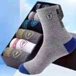 5 Pairs Of Men'S Trendy Breathable Mid-Calf Socks, Comfortable Casual Soft Socks, Anti-Odor Sweat-Absorbing Breathable Comfortable Long Thick Socks, Ideal For Daily Wear & Outdoor Activities Autumn And Winter Warm Men'S Sports Socks - Image 10