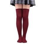 Simple Solid Thigh High Socks, College Style All-Match Over The Knee Socks, Women'S Stockings & Hosiery - Image 8