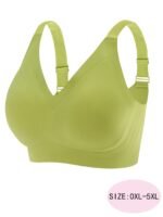 Elegant Beige Seamless Wireless Bra With Removable Pads - High Stretch, Breathable & Comfortable For Women, Plus Size (0Xl-5Xl), Everyday Comfort|Seamless Design|Removable Pads Bra - Image 6