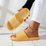 Solid Color Eva Pillow Slides, Soft Sole Lightweight Home Bathroom Slides, Non-Slip Comfort Beach Shoes - Image 7
