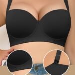 Seamless Plus Size Women'S Bra - Comfortable & Supportive Underwire Bra With Anti-Slip Design, Breathable Nylon Blend Fabric, Black, Supportive Undergarment | Sleek Design | Wire Underwire
