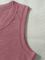 Solid Color Notched Neck Tank Top, Casual Sleeveless Tank Top For Summer, Women'S Clothing - Image 10