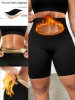 Women'S High-Waisted Yoga Shorts With Waist Trimmer Technology - Sweat-Wicking 95% Polyester 5% Spandex, Tummy Control Workout Shorts For Running, Gym & Exercise - Black - Image 3