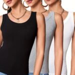 Women'S Casual Athletic Tank Tops 3-Pack, Sleeveless Crew Neck Tops, Solid Color