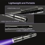 1/2Pcs 395Nm Uv Black Light Flashlight,For Leak, Pet Urine, Hotel Inspection,Dry Stain And Dye Detector Ultraviolet Invisible Ink Torch, Small Portable Pocket Pen Lights(Notinclude Battery), Portable Flashlight - Image 12