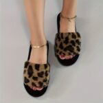 Cozy Leopard Print Women'S Slippers - Soft, Warm Fabric Indoor Shoes With Non-Slip Eva Sole, Perfect For All Seasons, Ladies Slippers - Image 3