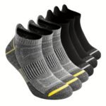 6Pcs Acefine Men'S Breathable Mesh Athletic Socks - Moisture-Wicking, Comfort Fit With Heel Tab & Bright Ear-Catching Colors, Polyester/Spandex Blend, Ideal For Running & Sports - Image 9