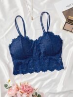 Removable Pads,Wire-Free Sexy Lace Bralette With Removable Pads - Black Floral Lace, Backless Design For Women, Everyday Comfort, Everyday Bra | Floral Pattern Bralette | Feminine Design - Image 6