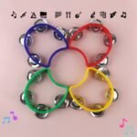 Grasp Training Musical Instrument Educational Toy 4-Bell Hand-Ring Bell Dance Performance Hand-Ring Bell Music Perception Educational Toy New Hand Drum Metal Bell Percussion Instrument Entertainment Instrument Plastic Single Layer Flower Drum Circle - Image 11