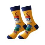 5/10Pairs Men'S Knitted Fun Pattern Crew Socks, Comfy & Breathable Elastic Socks, For Gifts, Parties And Daily Wearing - Image 2