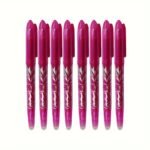 8Pcs/Set Erasable Pens Gel Rolling Ball Smooth Writing 0.5Mm Pens With Eraser For School Classroom Teacher Office Stationary School Supplies Gifts Black Blue Red Pink Orange Purple Light Blue - Image 9