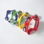 Grasp Training Musical Instrument Educational Toy 4-Bell Hand-Ring Bell Dance Performance Hand-Ring Bell Music Perception Educational Toy New Hand Drum Metal Bell Percussion Instrument Entertainment Instrument Plastic Single Layer Flower Drum Circle - Image 4