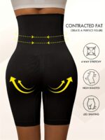 High-Waisted Shaping Panties For Women - Elegant Polyamide Knit Fabric Control Briefs With 90% Polyamide 10% Elastane, Solid Color, High Support With Leg Shaping And Tummy Control, 1 Pc Pack - Image 4