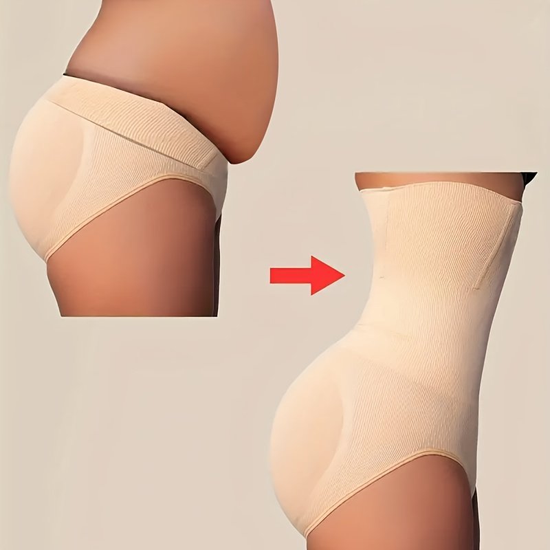 product-fancy-6168c24a-8827-4b5a-a3b1-8488d02156f3.jpg 1Pc High-Waist Tummy Control Shapewear Panties For Women - Slimming Waist Trainer & Butt Lifter, Postpartum Recovery Underwear With Adjustable Hook Closure, Geometric Pattern, Breathable Fabric, Waist Slimming Panties | Snug Fit Design | Adjustable Closure, Waist Trainer Tummy Control - Image 1