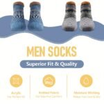 Ns-Sherpa Fluffy Bed Slippers For Men & Women - Warm, Non-Slip, Comfortable Knitted Socks With Plush Fleece Lining, Striped Design, Perfect For Indoor Use, Indoor Slippers | Plush Lined Socks | Knitted Socks, Slippers For Indoor Use, Bed Sock Men, Fuzzy Sock Extra Large, Sleep Sock Big Size, Thermal Sock For Sleeping, Sock Men Extra Shirt, Men Sock Good Quality - Image 6