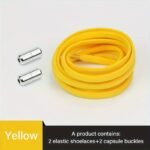 Easy Slip-On No-Tie Elastic Shoelaces With Metal Buckle - Quick Fasten, Machine Washable, Solid Color - Image 22