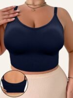 Single Pack 1Xl-4Xl Women'S Plus Size Solid Earth Tone Bra With Removable Pads And Adjustable Straps, Pullover Style Bra In 5 Colors For All Seasons - Image 4