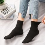 5/10 Pairs Women'S Lightweight Breathable Black Ankle Socks - Solid Color Basic Everyday Casual Socks, Soft Comfort Fit, Hand Wash Only, Cute Socks, Versatile Clothing Accessory, Simple Sock Pattern - Image 4