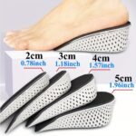 Black Eva Height-Increasing Insoles - Honeycomb Shock Absorption, 2/3/4/5Cm Height Increase, Unisex For Men And Women, Comfortable Foot Support With Breathable Design