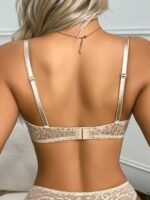 Elegant Style| Elegant Black Lace-Trimmed Plunge Bra For Women - Ultra-Thin, Breathable Sandwich Design With Underwire Support, Non-Padded, Medium Support, Polyester - Chic Adult Lingerie, Breathable Undergarment|Lace Trim Lingerie|Underwire Construction - Image 5
